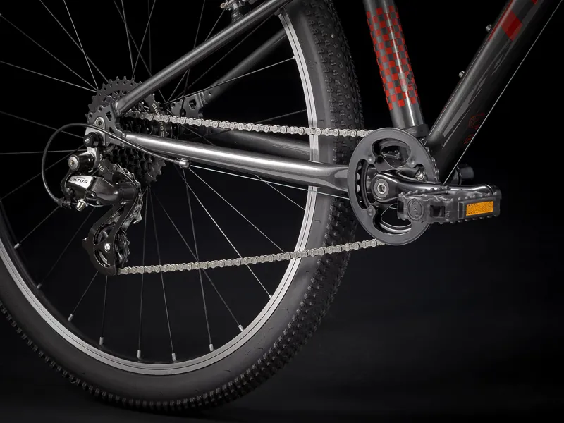 TREK Wahoo 26 Hybrid Kids Bike Lithium Grey and Radioactive Red-5